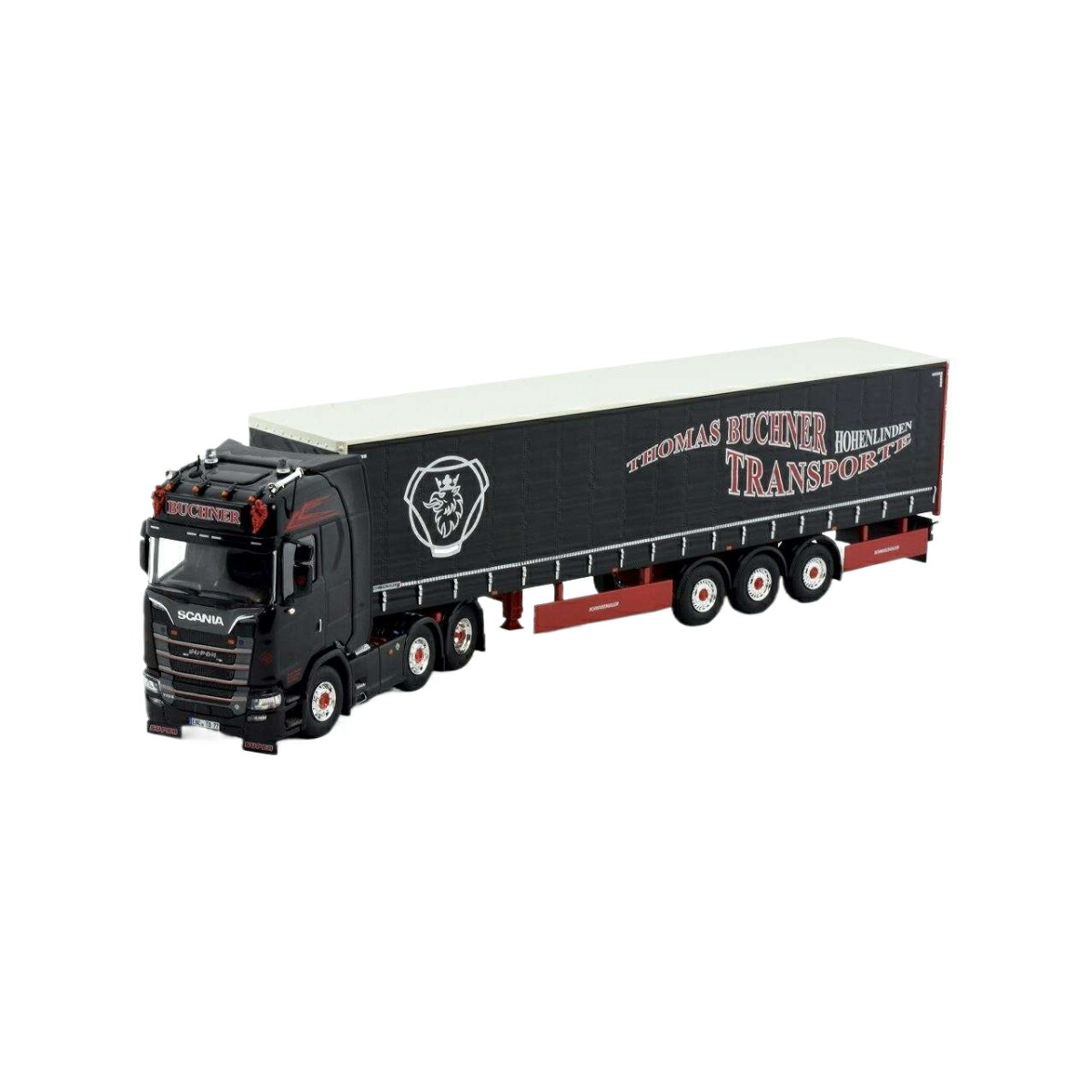 Tekno Buchner Transporte Scania 次世代 S770 カーテンサイドトレーラー 82315 トラック1/50 建設機械模型 工事車両