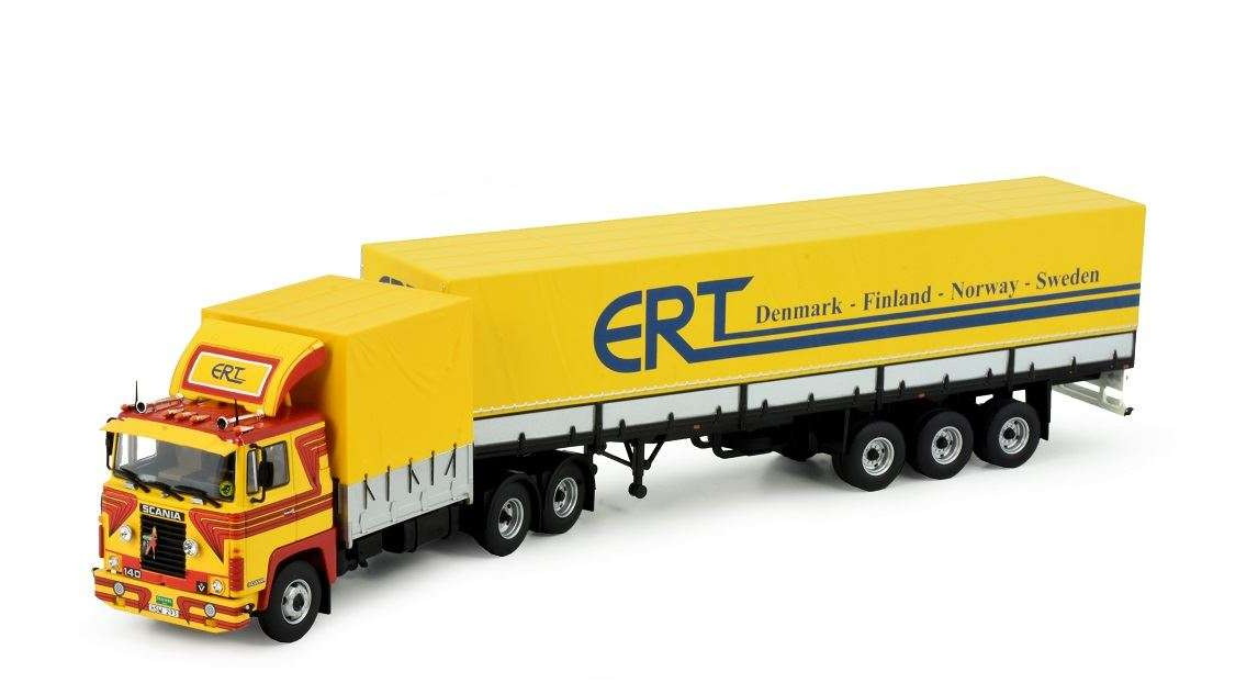 ERT Scania 140 curtainside semitrailer 82921 トレーラ 貨物自動車 /Tekno 1/50 組み上げる機械類ひな形