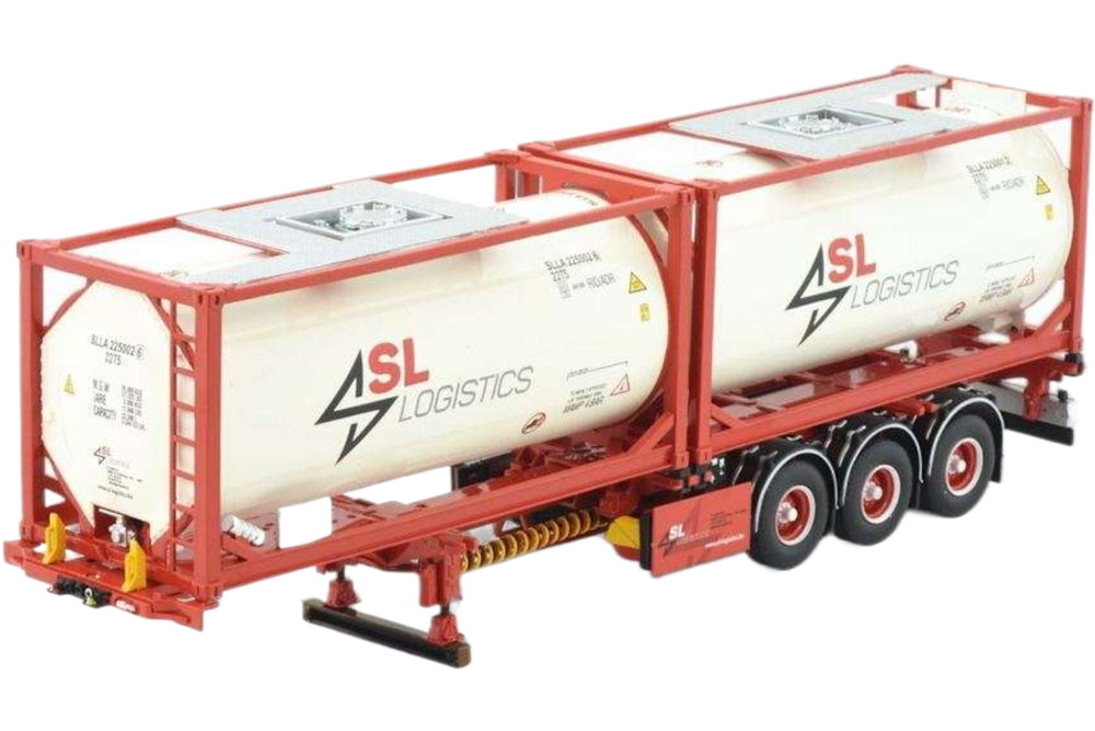 SL Logistics 3軸コンテナセミトレーラー + 2x 20ft タンクコンテナ トレーラー / Tekno 1/50 建設機械模型 工事車両