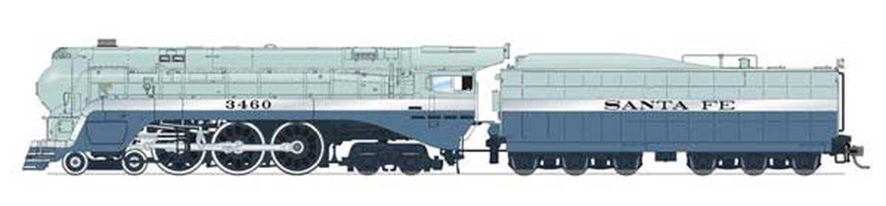 サンタフェ #3460 ハドソン型蒸気機関車 サウンド・DCC搭載ブルーゴース 初期塗装/Broadway Limited HOゲージ    鉄道模型 外国