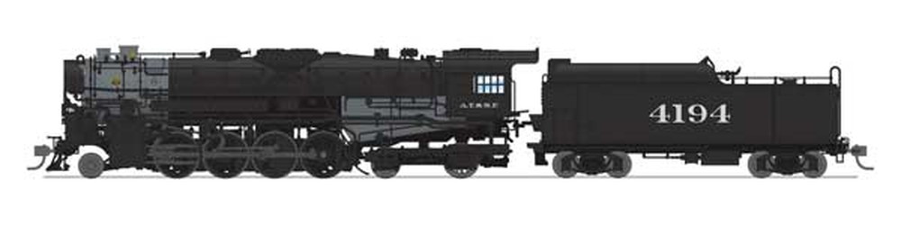 サンタフェ #4194 バークシャー型蒸気機関車 サウンド・DCC・煙発生機能付き 黒・グラファイト/Broadway Limited HOゲージ    鉄道模型 外国