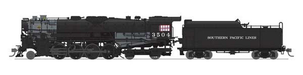 サザンパシフィック #3504 バークシャー型蒸気機関車 サウンド・DCC・煙発生機能付き 黒・グラファイト・ラインズ書体/Broadway Limited HOゲージ    鉄道模型 外国