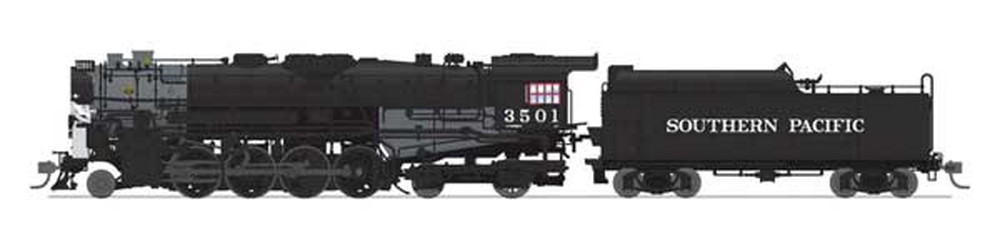 サザンパシフィック #3501 バークシャー型蒸気機関車 サウンド・DCC・煙発生機能付き 黒・グラファイト・大文字書体/Broadway Limited HOゲージ    鉄道模型 外国