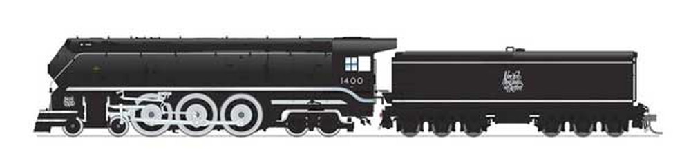 ニューヘイブン #1400 ハドソン型蒸気機関車 DC 黒・銀・小文字書体/Broadway Limited HOゲージ    鉄道模型 外国
