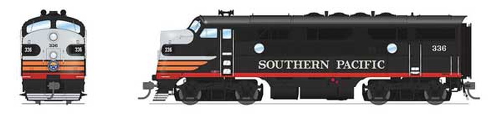 サザンパシフィック #336, 536 EMD F3 A-Bセット サウンド・DCC搭載ブラックウィドー 黒・シルバー/Broadway Limited HOゲージ    鉄道模型 外国