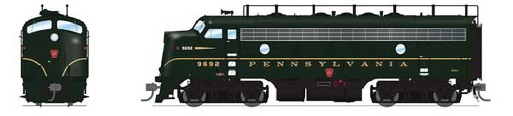 PRR #9692A, 9555B EMD F7 A-Bセット サウンド・DCC搭載トレインフォン シングルストライプ ブルンジングリーン/Broadway Limited HOゲージ    鉄道模型 外国
