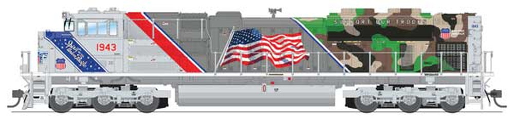UP #1943 EMD SD70ACe 機関車 サウンド・DCC・煙発生機能付き 「スピリット・オブ・ユニオン・パシフィック」シルバー・グレー・ブルー/Broadway Limited HOゲージ    鉄道模型 外国