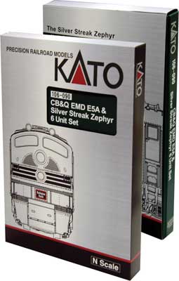 シルバーストリークゼファー トレインセット スタンダードDC シカゴ・バーリントン・クインシー シルバー/KATO USA Nゲージ    鉄道模型 外国