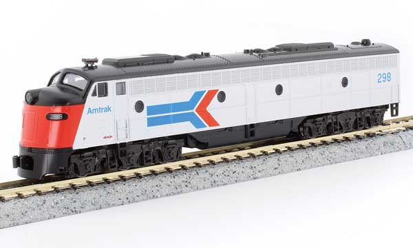 EMD E8A シングルヘッドライト & パッセンジャーパイロット DCC アムトラック #298 フェーズI シルバー レッド ブルー ブラック/KATO USA Nゲージ    鉄道模型 外国