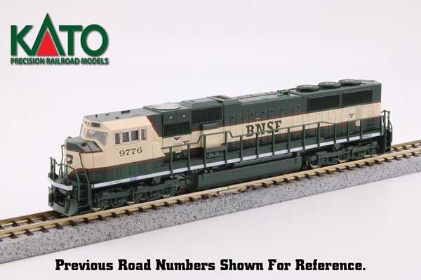 EMD SD70MAC キャブヘッドライト サウンド&DCC バーリントンノーザンサンタフェ #9779 クリーム グリーン/KATO USA Nゲージ    鉄道模型 外国