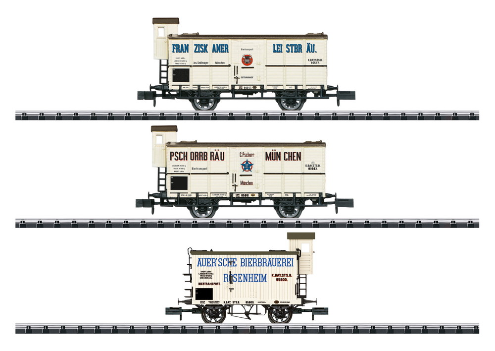 Minitrix 18726 K.Bay.Sts.B. K.Bay.Sts.B. DC 冷蔵車セット/ Nゲージ    鉄道模型 外国