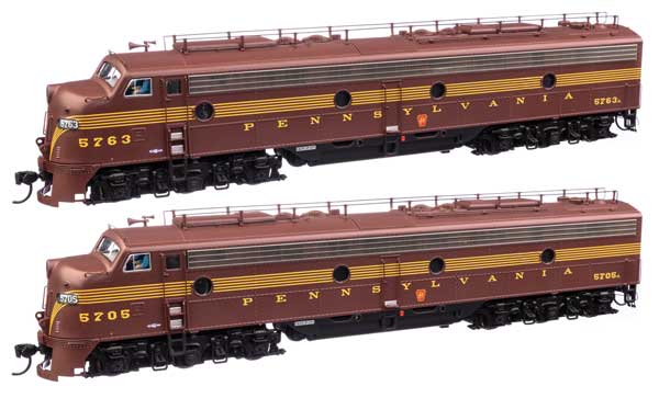 EMD E8 AA with LokSound 5 サウンド＆DCC ペンシルバニア鉄道 #5705A, 5763A (EP22クラス; トスカン、5ストライプ)/Walthers HOゲージ    鉄道模型 外国