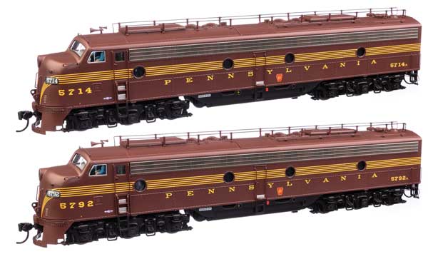 EMD E8 AA with LokSound 5 サウンド＆DCC ペンシルバニア鉄道 #5714A, 5792A (EP22クラス; トスカン、5ストライプ)/Walthers HOゲージ    鉄道模型 外国