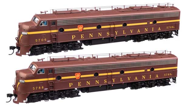 EMD E8 AA with LokSound 5 サウンド＆DCC ペンシルバニア鉄道 #5706A, 5788A (EP22クラス; トスカン、シングルストライプ)/Walthers HOゲージ    鉄道模型 外国