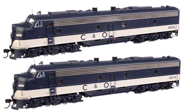 EMD E8 AA with LokSound 5 サウンド＆DCC チェサピーク＆オハイオ #4014 & 4026/Walthers HOゲージ    鉄道模型 外国