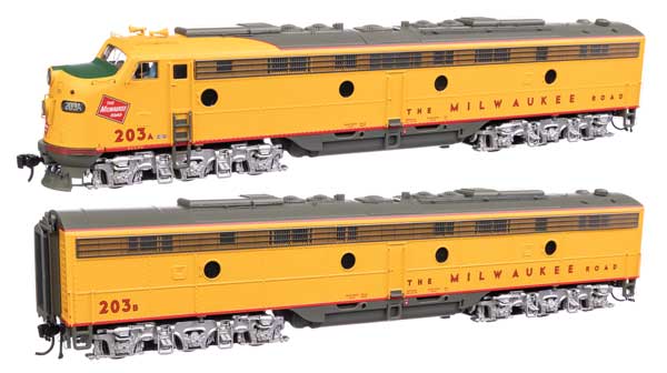 EMD E9A  E9B  LokSound 5 サウンド＆DCC  シティ・オブ・サンフランシスコ ミルウォーキー・ロード #203A, 203B (イエロー、グレー、レッド)/Walthers HOゲージ    鉄道模型 外国