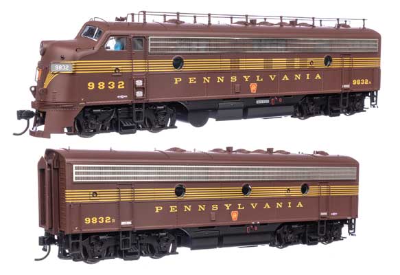 EMD FP7 & F7B Standard DC ペンシルバニア鉄道 EFP15 #9832A, EH15 #9832B (トスカン、5ストライプ)/Walthers HOゲージ    鉄道模型 外国