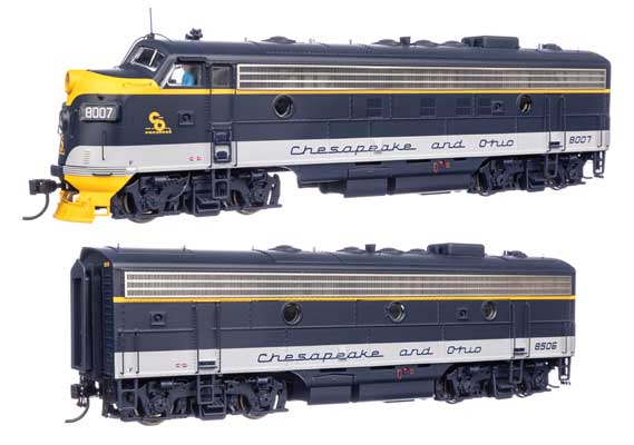 EMD FP7 & F7B Standard DC チェサピーク＆オハイオ #8007 & 8506 (登場時仕様)/Walthers HOゲージ    鉄道模型 外国