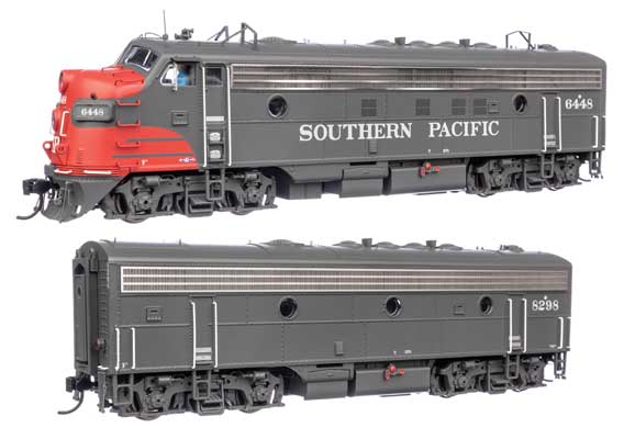 EMD FP7 & F7B Standard DC サザン・パシフィック(TM) #6448 & 8298 (グレー、スカーレット、ホワイト)/Walthers HOゲージ    鉄道模型 外国