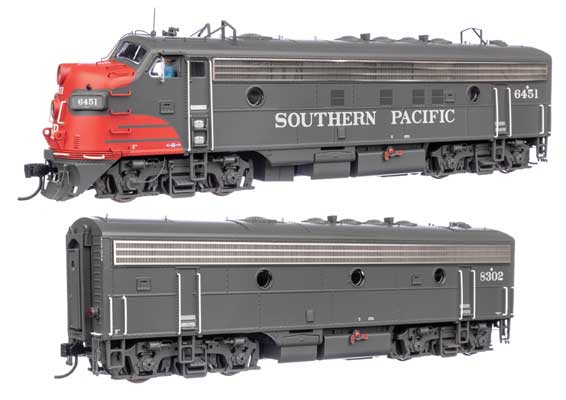 EMD FP7 & F7B Standard DC サザン・パシフィック(TM) #6451 & 8302 (グレー、スカーレット、ホワイト)/Walthers HOゲージ    鉄道模型 外国