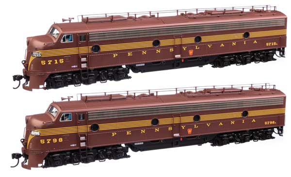 EMD E8 AA  Standard DC ペンシルバニア鉄道 #5798A, 5715 (EP22クラス; トスカン、5ストライプ)/Walthers HOゲージ    鉄道模型 外国