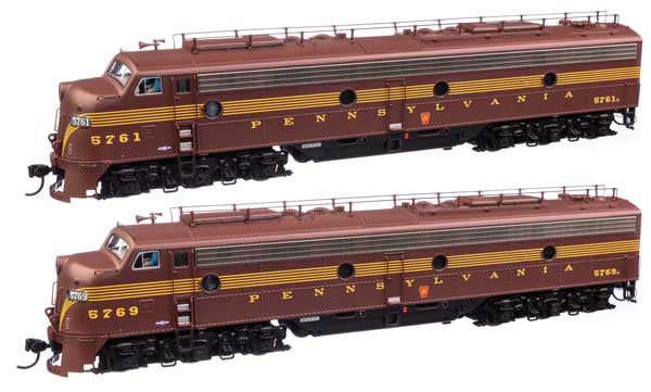EMD E8 AA  Standard DC ペンシルバニア鉄道 #5761A, 5796A (EP22クラス; トスカン、5ストライプ)/Walthers HOゲージ    鉄道模型 外国
