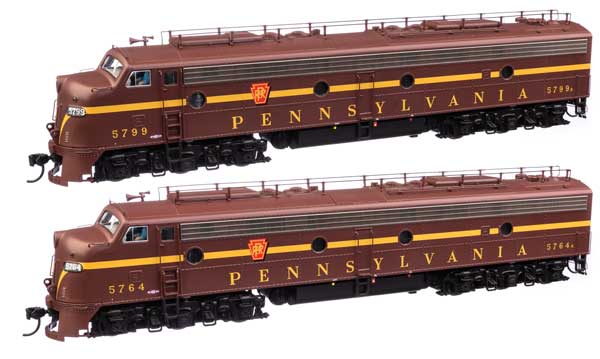 EMD E8 AA  Standard DC ペンシルバニア鉄道 EP22クラス #5764A, 5799A (トスカン、シングルストライプ)/Walthers HOゲージ    鉄道模型 外国