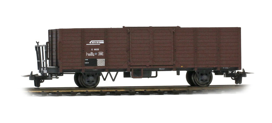H0m 鉄道模型 ベモ Bemo RhB Hochbordwagen E 6633 sheet metal terra brown DC