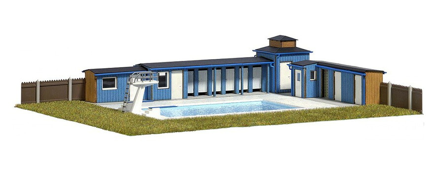 HOゲージ 鉄道模型 Busch ブッシュ Open air swimming pool 250 x 195 x 46 mm