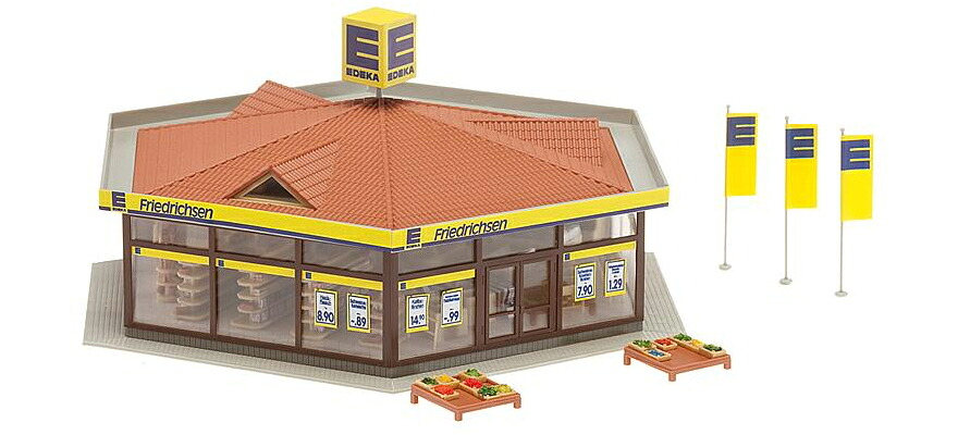 HOゲージ 鉄道模型 Faller ファラー Edeka local mini market｜ラストホビー