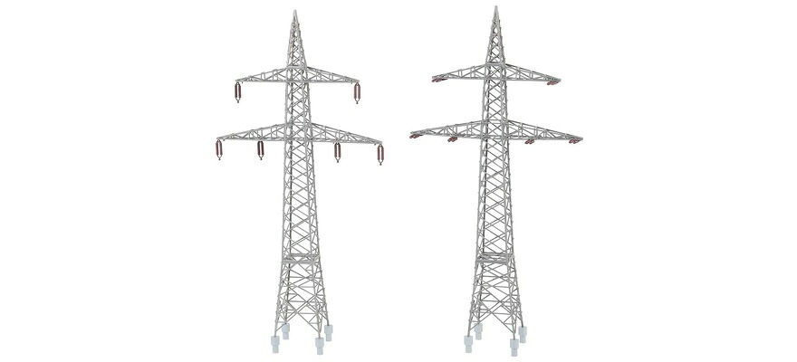 HOゲージ 鉄道模型 Faller ファラー 送電鉄塔 2基 100 kV Era III 2 Electricity pylons 100 kV Period III｜ラストホビー