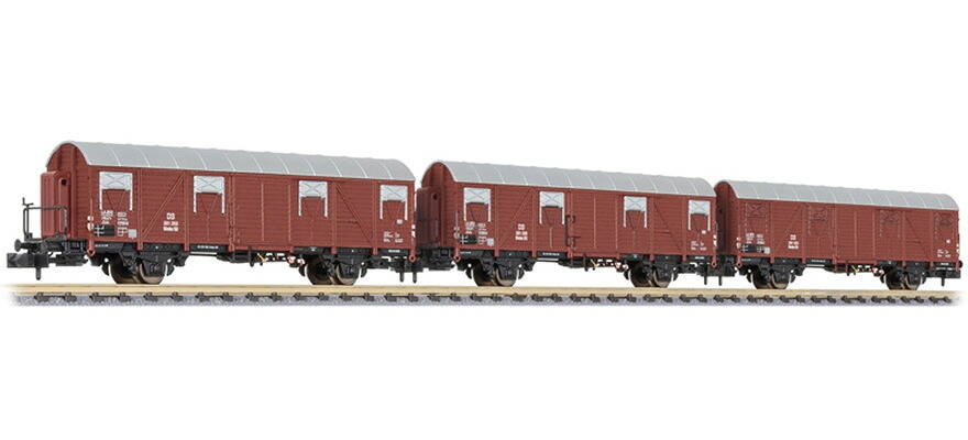 Nゲージ 鉄道模型 貨車 Liliput リリパット DB Glmhs 50 Era III 3 part Set of boxcars DC｜ラストホビー 12,141円