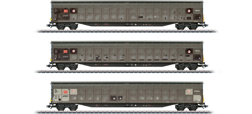 HOゲージ 貨車 メルクリン Maerklin DB Cargo Sliding wall wagon set type Habbins 354 Era VI AC