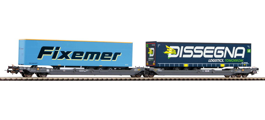 HOゲージ 鉄道模型 貨車 Piko ピコ Hupac Pocket car T3000e 2 Kuehne Nagel trailers epoch VI DC|ラストホビー