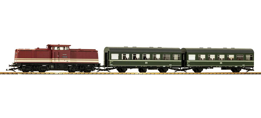 Gゲージ 鉄道模型 ピコ Piko DR V100 Reko客車 2両 スタートセット Era III DC G-Start set passenger train V100 2x Reko cars|ラストホビー