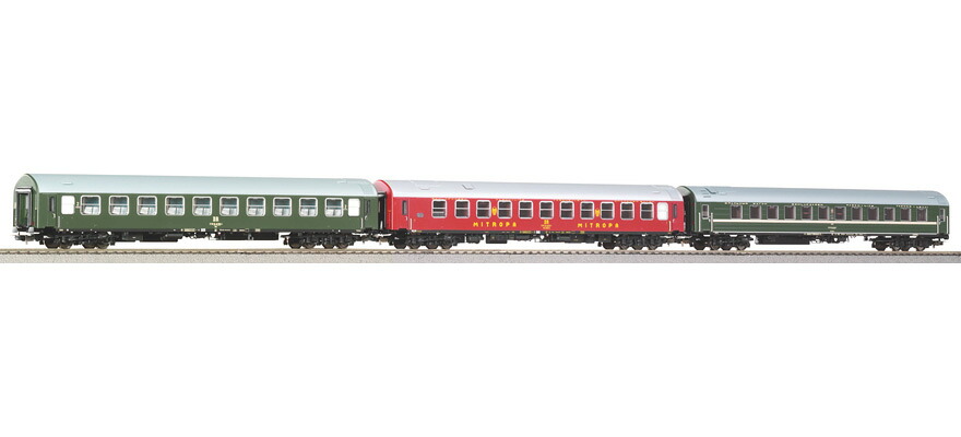 HOゲージ 客車 Piko ピコ DR D 244 Brest Cologne Set of 3 passenger coaches Epoch IV DC