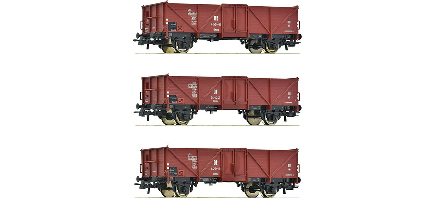 HOゲージ 車両 Roco ロコ DR Ommu 3 piece set Era III DC Open freight wagon 14,775円