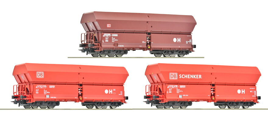 HOゲージ 鉄道模型 貨車 Roco ロコ DB AG Falns 3両セット Era VI DC Self-unloading wagon type Falns|ラストホビー