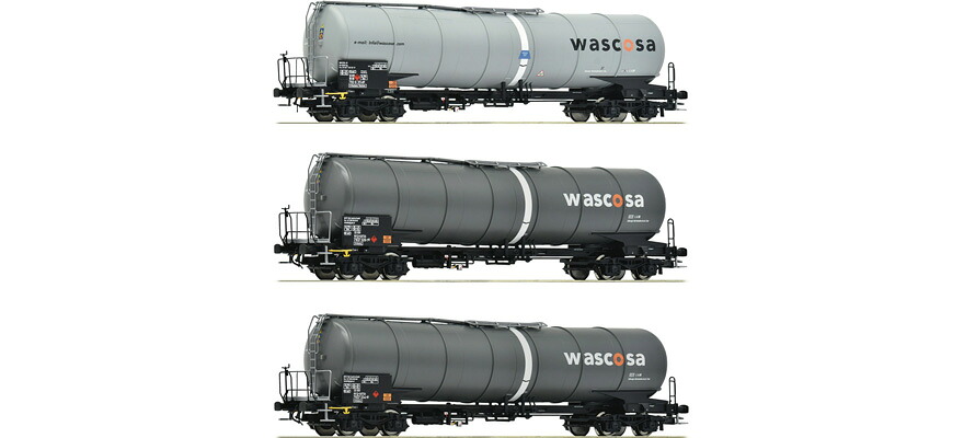 HOゲージ 車両 Roco ロコ Wascosa タンク車 Zacns 3両セット Era V VI DC 3 piece set Tank wagon type Zacns of Wascosa