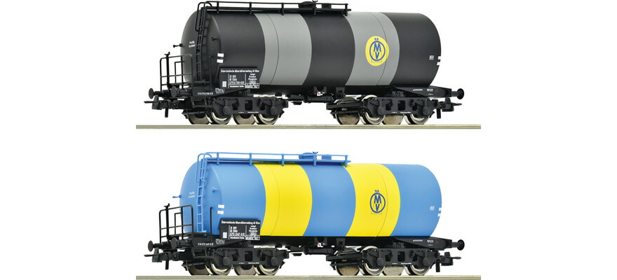 HOゲージ 鉄道模型 Roco ロコ OEMV OEBB 2両セット タンク車 Era IV 2 piece set Tank wagons DC