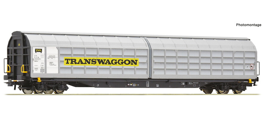 HOゲージ 鉄道模型 Roco ロコ Transwaggon Habbiins Era VI Sliding wall wagon type Habbiins DC|ラストホビー