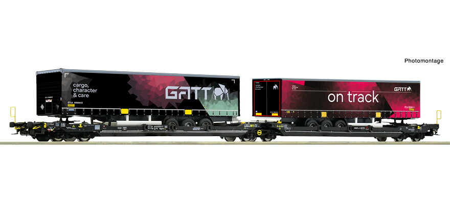 HOゲージ 貨車 Roco ロコ TX Logistik Sdggmrs 738 T3000e Era VI DC Double pocket articulated wagon|ラストホビー