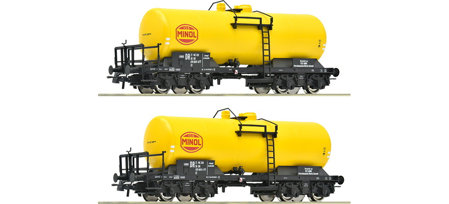 HOゲージ 車両 ロコ Roco DR Minol 2 pcs Set tank car Era IV DC