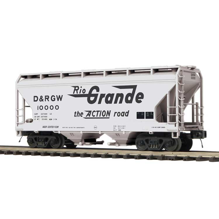 デンバー&リオグランデ・ウェスタン鉄道 2ベイ センターフロー ホッパー車 3線式 グレー/ブラック フライング・グランデ / Atlas Oゲージ 鉄道模型 外国鉄道|ラストホビー