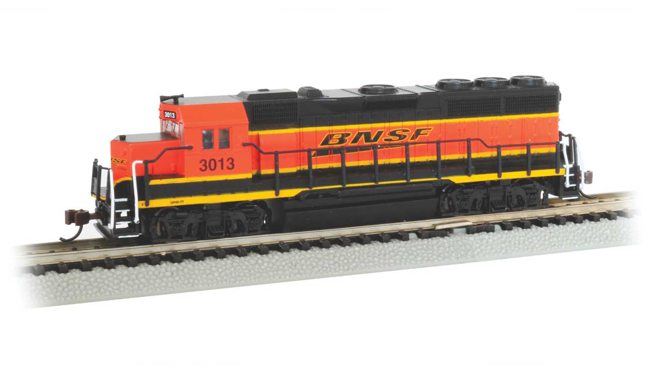 BNSF鉄道 EMD GP40 ディーゼル機関車 #3013 サウンド・DCC搭載 (オレンジ、ブラック、ウェッジロゴ) / Bachmann Nゲージ 鉄道模型 外国鉄道｜ラストホビー