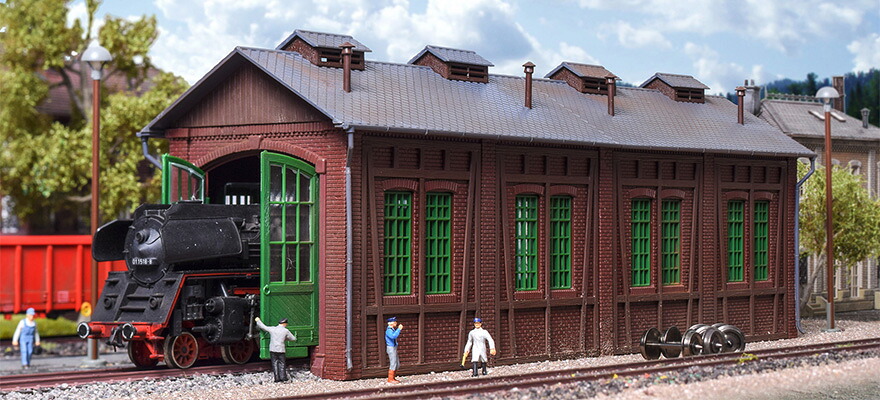 HOゲージ 鉄道模型 Vollmer フォルマー Locomotive shed one stand kit 機関庫 1線 キット|ラストホビー