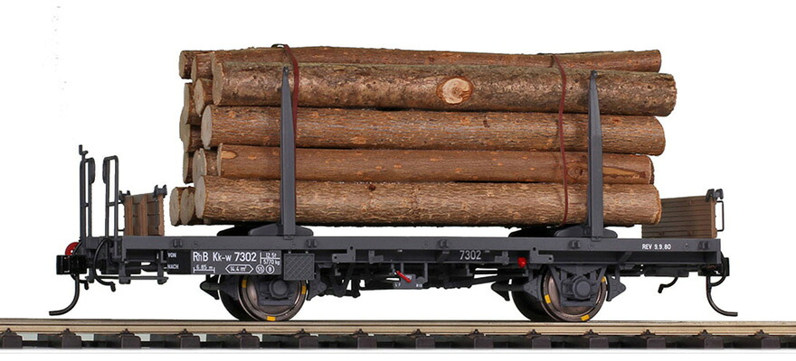 0mゲージ 鉄道模型 車両 Bemo RhB Kk-w 7301 Stake wagon wood load DC｜ラストホビー