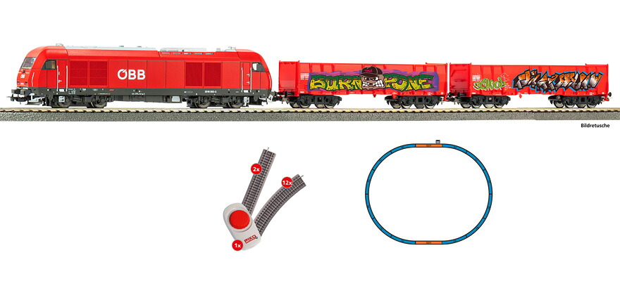 HOゲージ 鉄道模型 Piko OeBB 貨物列車スターターセット Rh 2016 A-track with ballast DC|ラストホビー