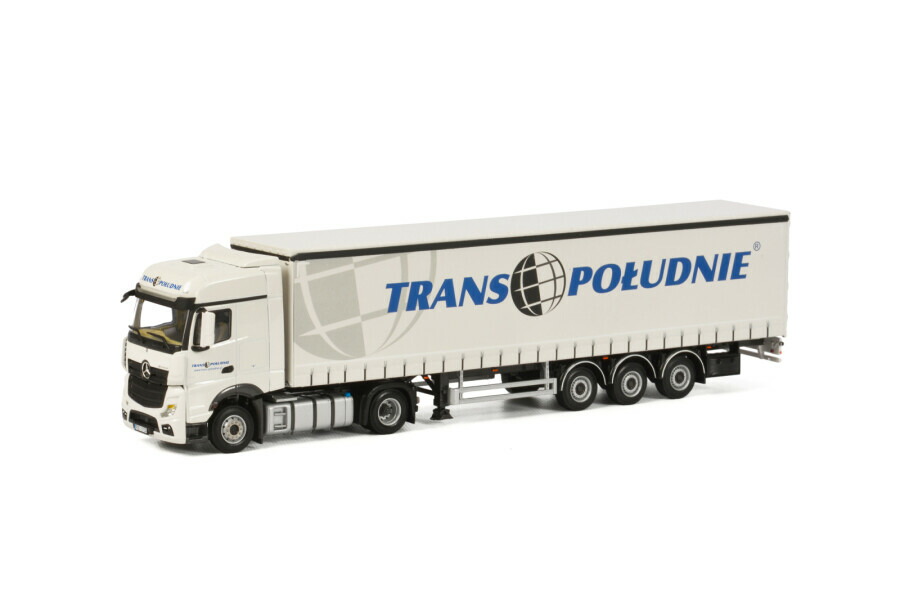 Mercedes-Benzメルセデスベンツ ACTROS MP4 SPACE 4x2 窓掛けソーダ水 3軸 Trans Poludnie / WSI 1/50 築き上げる機械類 ひな型