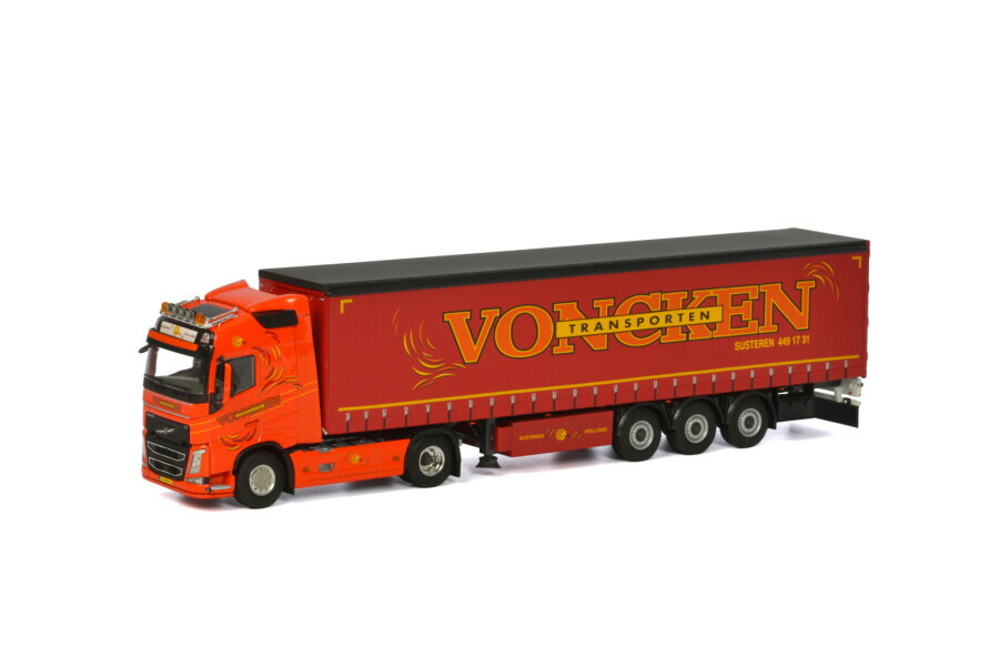 Volvoボルボ FH 4 GLOBETTER 4x2 CURTAINSIDE TAUTLINER 3 AXLE Voncken Transporten BV / WSI 1/50 築き上げる機械類 ひな型